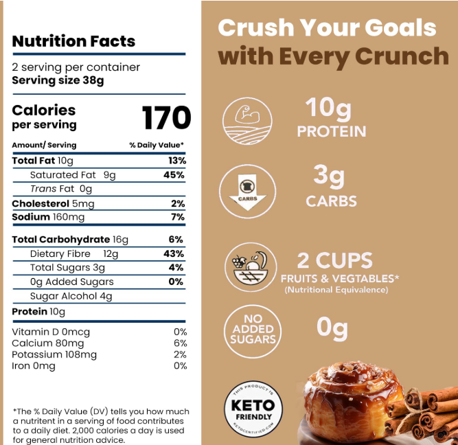 Cinnamon Roll Coated Protein Crisps (12 Bags)