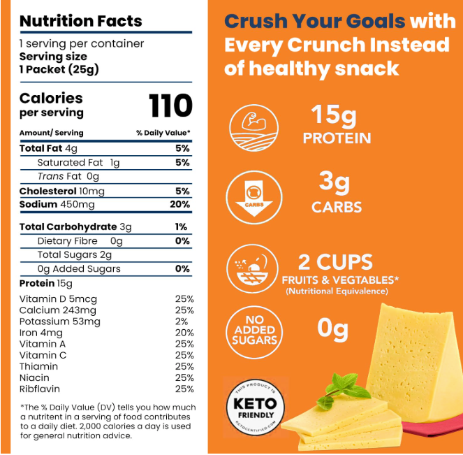 Baked Cheddar Protein Crisps (12 Bags)